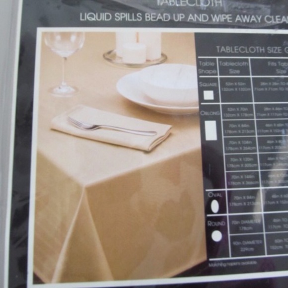 Windsor Tablecloth White 52X70 Inches Oblong Stain Resistant New in Package - Picture 5 of 8